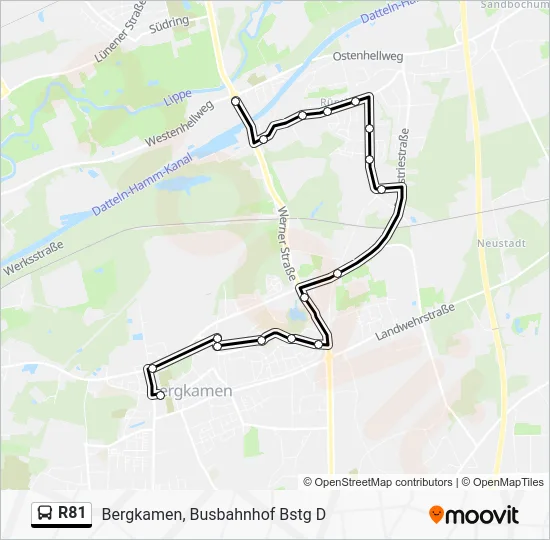 Автобус R81: карта маршрута
