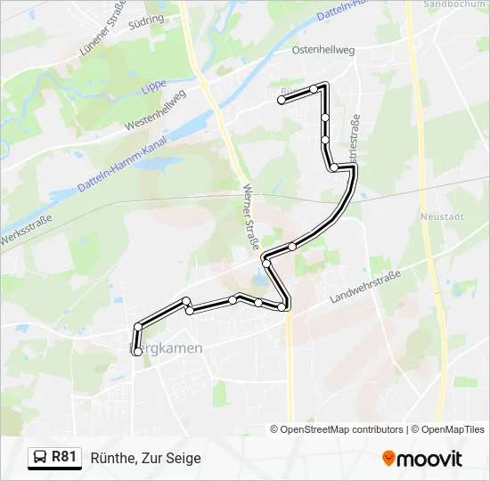 Автобус R81: карта маршрута