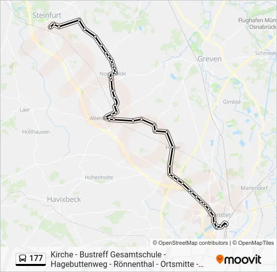 Автобус 177: карта маршрута