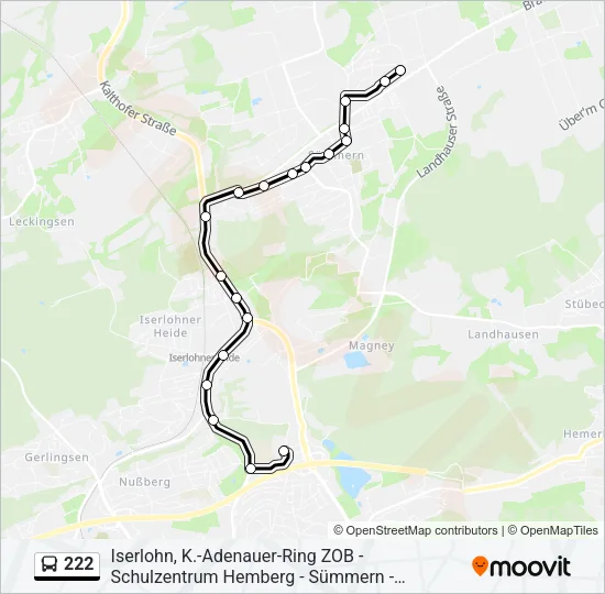 222 Bus Line Map