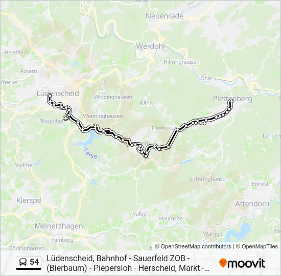 Автобус 54: карта маршрута