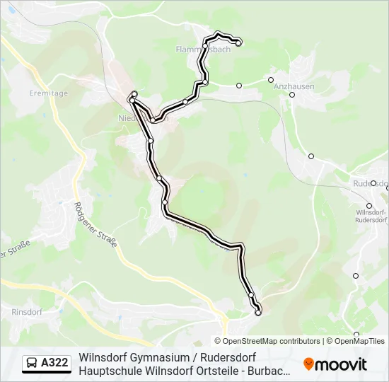 A322 Bus Line Map