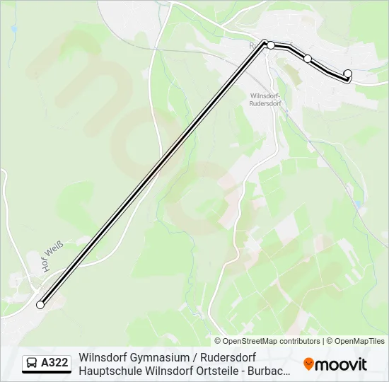 A322 Bus Line Map