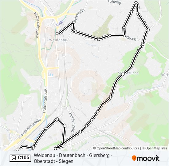 Buslinie C105 Karte