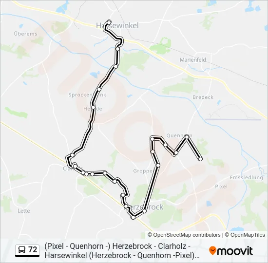 72 Bus Line Map