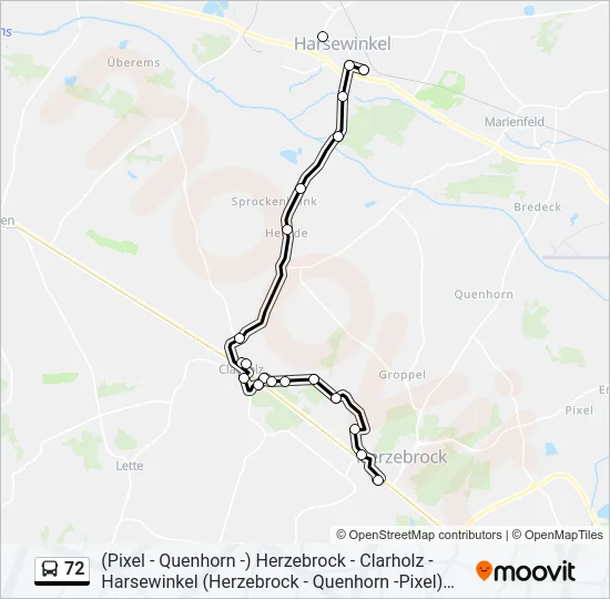 72 Bus Line Map