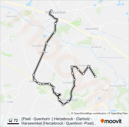 72 Bus Line Map