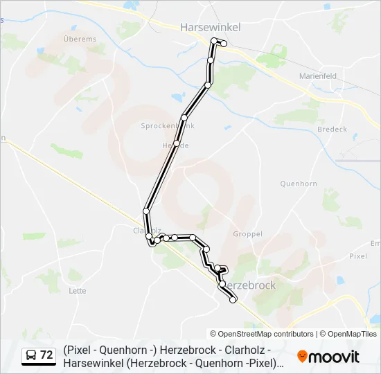 72 Bus Line Map