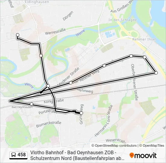 458 Bus Line Map