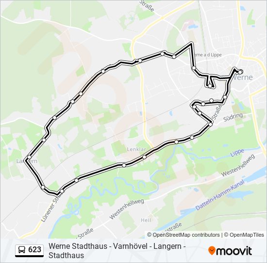 623 bus Line Map