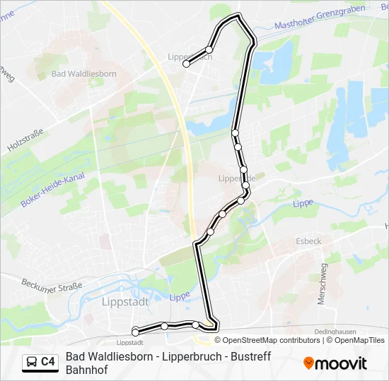 Автобус C4: карта маршрута