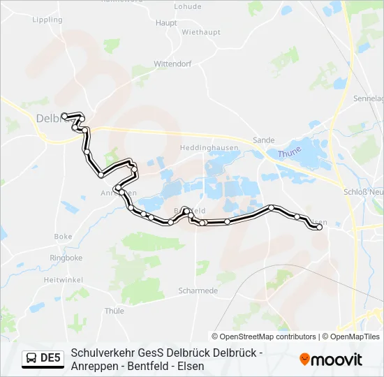 DE5 Bus Line Map