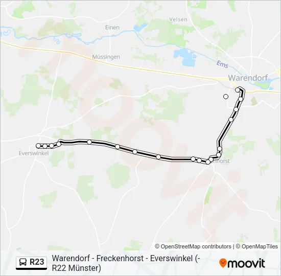R23 Bus Line Map
