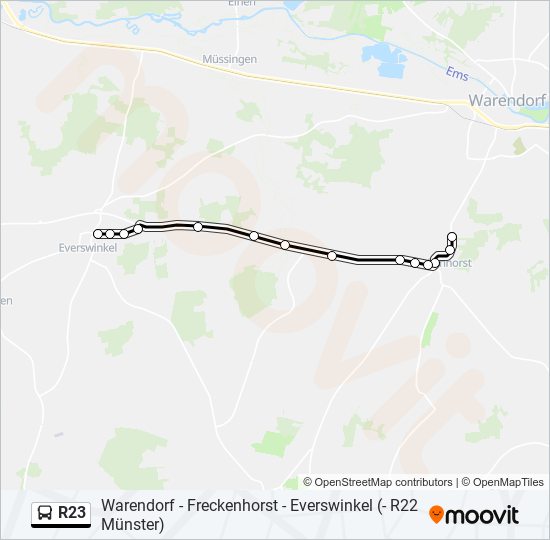 R23 bus Line Map