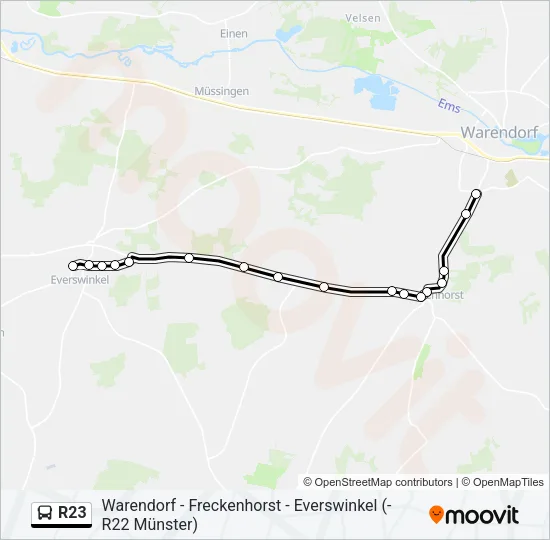 Buslinie R23 Karte