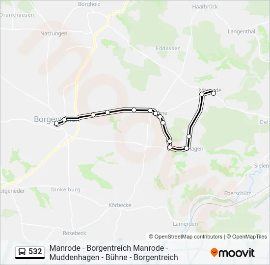 Автобус 532: карта маршрута
