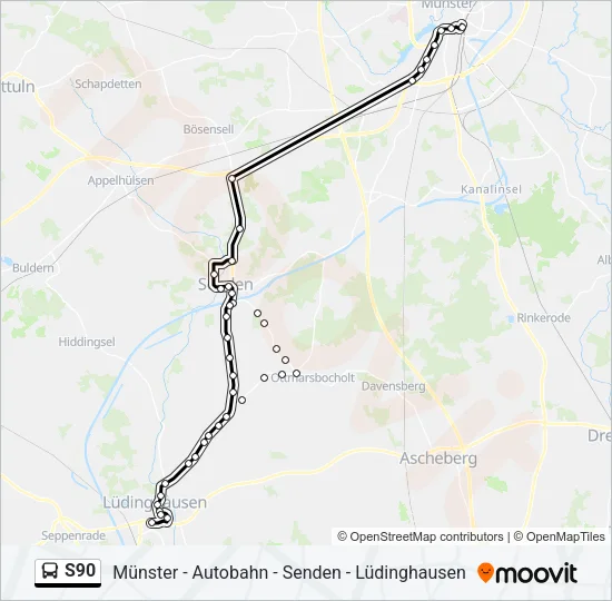 S90 Bus Line Map