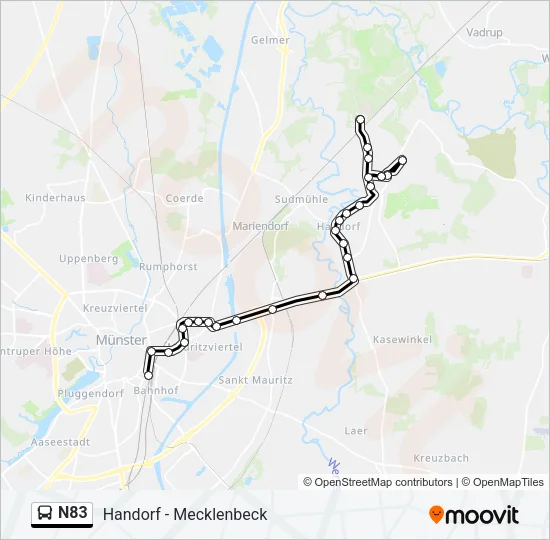 N83 Bus Line Map