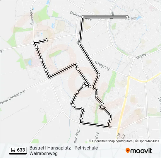 Автобус 633: карта маршрута