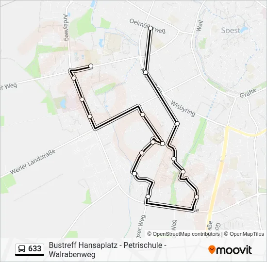 Автобус 633: карта маршрута