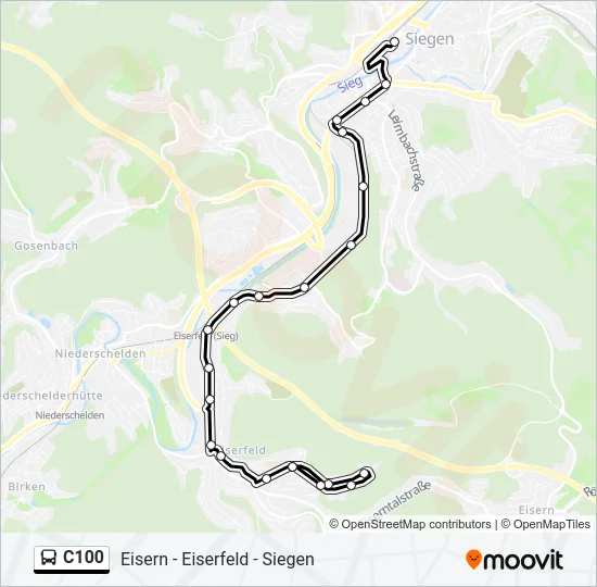 C100 Bus Line Map