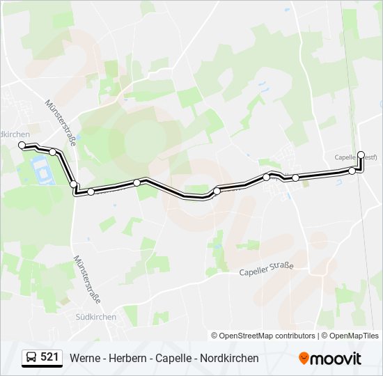 521 bus Line Map