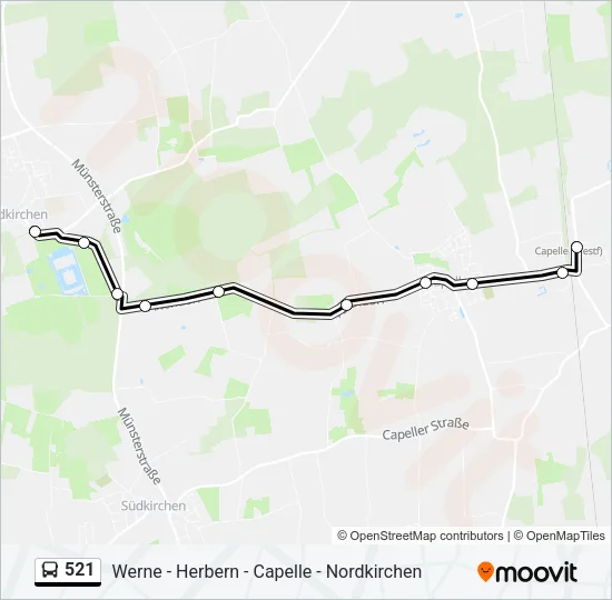 521 Bus Line Map