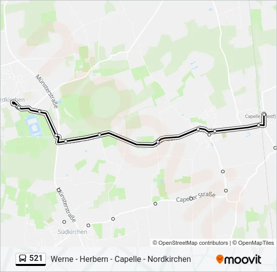 521 Bus Line Map