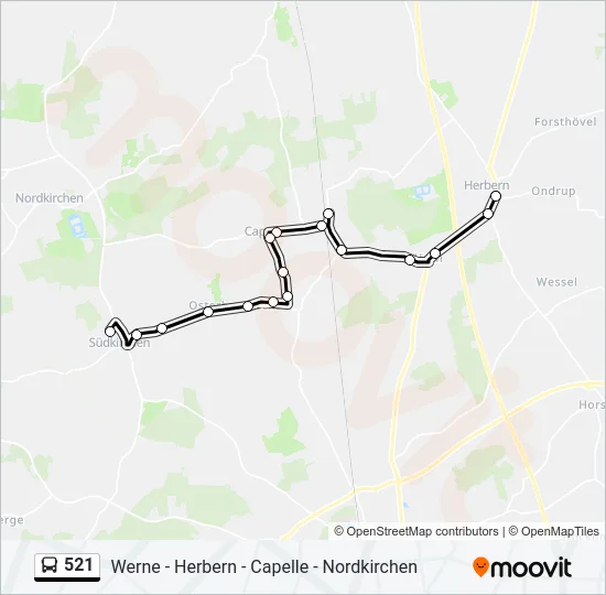 521 Bus Line Map