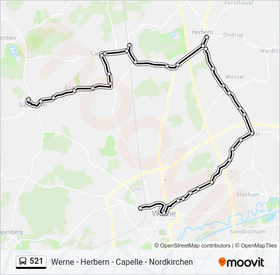 521 Bus Line Map