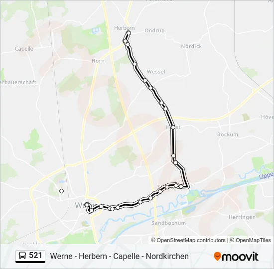521 Bus Line Map