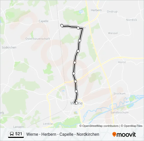 521 Bus Line Map