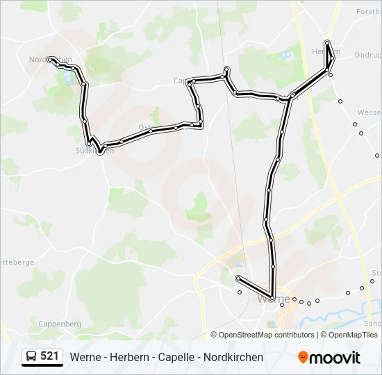 521 Bus Line Map