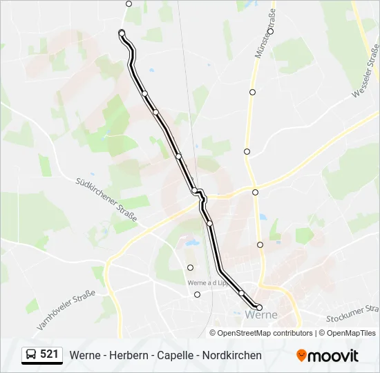 521 Bus Line Map