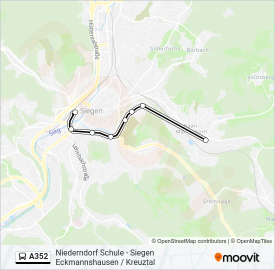 A352 Bus Line Map