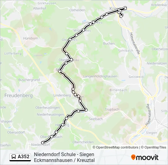A352 Bus Line Map