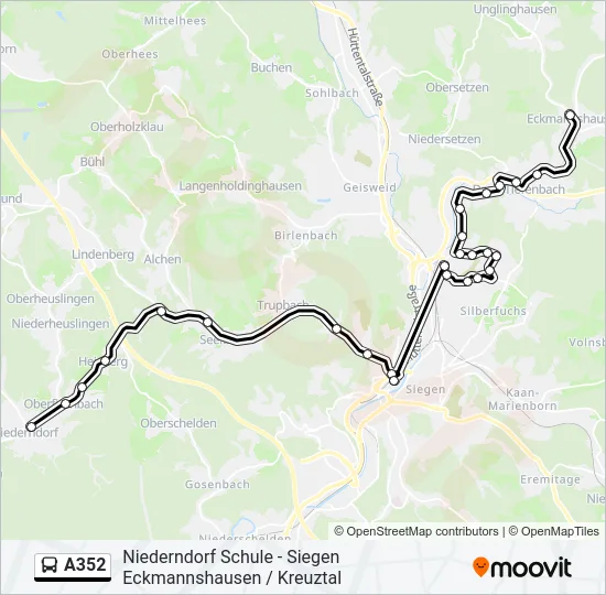 A352 Bus Line Map