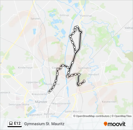 E12 Bus Line Map