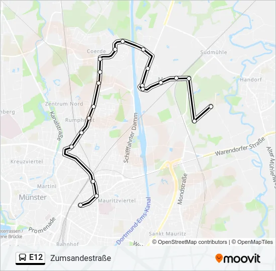 E12 Bus Line Map