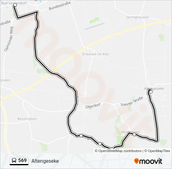 569 Bus Line Map
