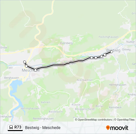 R73 Bus Line Map
