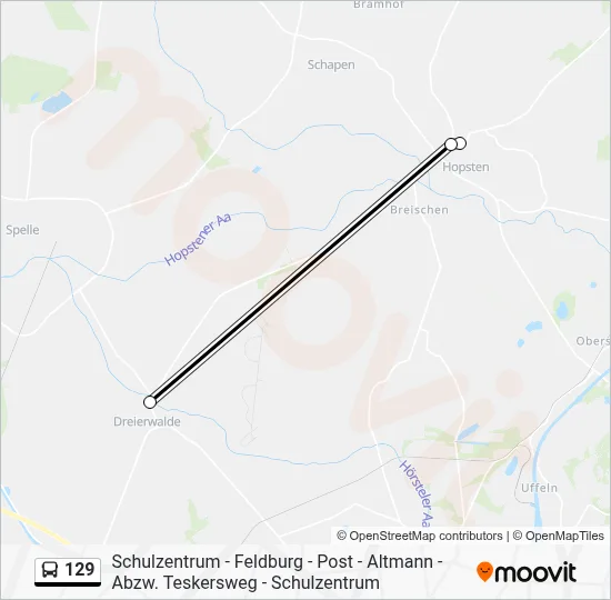 129 Bus Line Map