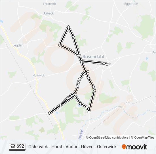 692 bus Line Map