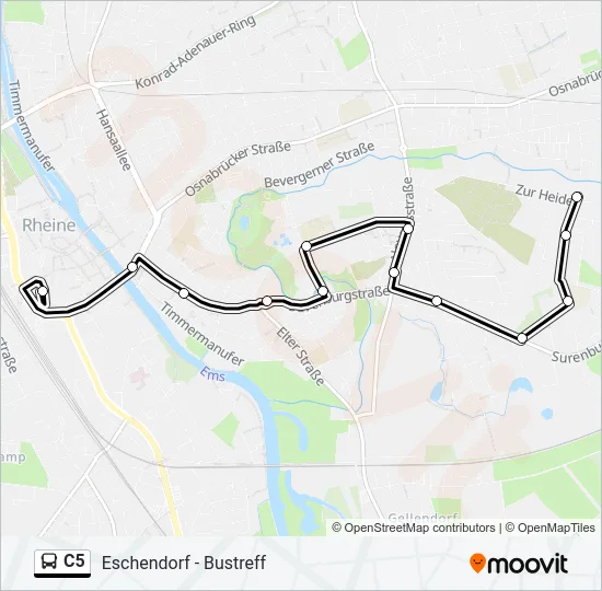 C5 Bus Line Map
