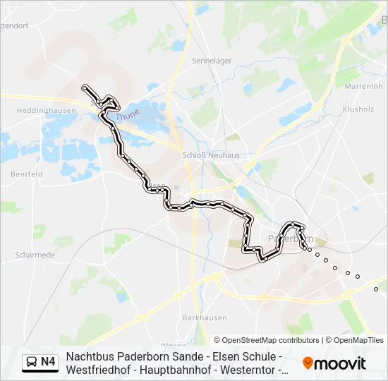 N4 Bus Line Map
