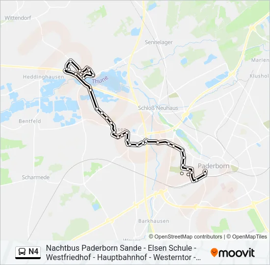 N4 Bus Line Map