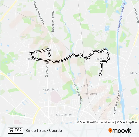 T82 Bus Line Map