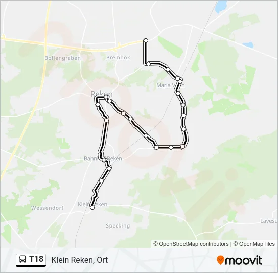 T18 Bus Line Map