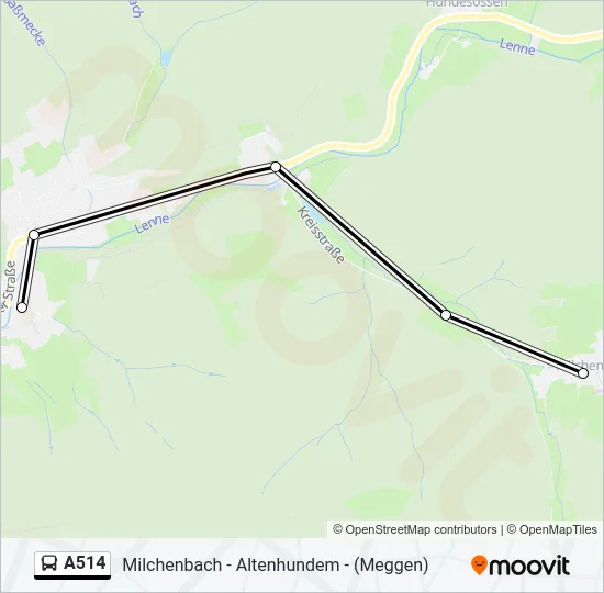 A514 Bus Line Map