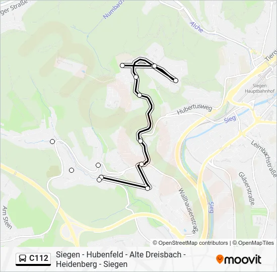 Автобус C112: карта маршрута
